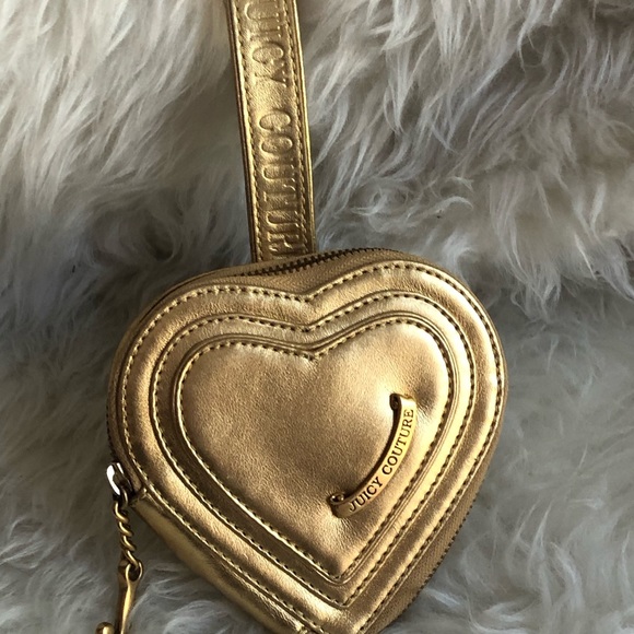 Juicy Couture Handbags - Juicy Couture Gold Leather Mini Purse